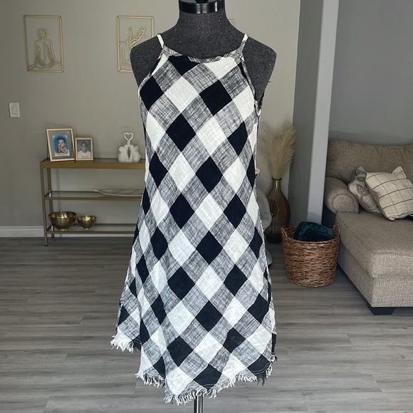 Philosophy Republic Black & White Plaid Haltered Dress Size 8P - Picture 2 of 8